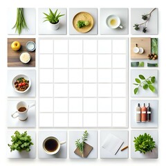 Sticker - A minimalist grid of various everyday objects. perfect for blog posts. website layouts. or social media.