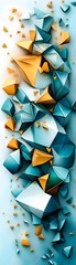 Wall Mural - Abstract Geometric Shapes in Blue, Teal, and Gold.