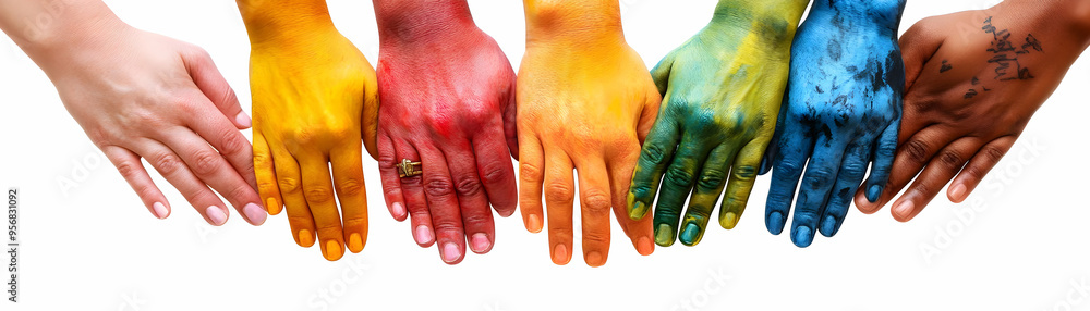 Diverse Family Hands with Unity Text concept as An isolated vector of ...