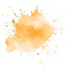 Wall Mural - A yellow and orange watercolor splash painted with a brush stroke and isolated on transparent png.