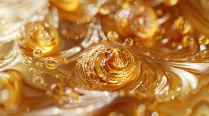 sweet indulgence golden caramel candies and glistening sauce swirls dessert temptation food photography