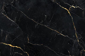 Canvas Print - Black marble with gold veins