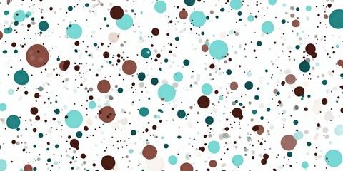 Wall Mural - Textured pattern featuring brown and turquoise spots on a clean white background