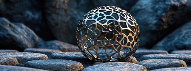 Wall Mural - Realistic 3D Rendering of a Decorative Sphere