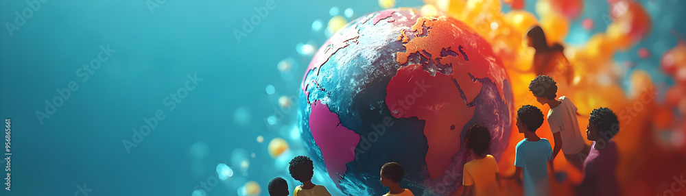 Interracial Family Globe with Unity Text concept as An isolated vector ...