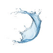 © Anasaiimages - Water splashes with droplets, swirling and flowing on a white background. Suitable for refreshing, clean, or water themed designs with a dynamic touch