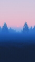 Poster - Misty morning sunrise