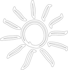 Wall Mural - Hand drawn summer sun icon, sunshine