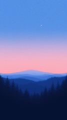 Poster - Silhouettes of trees in front of a colorful sunset