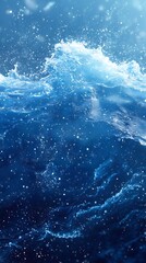 Wall Mural - Water Splashing Blue Ocean Wave Background
