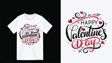 happy valentine's day t-shirt lettering design