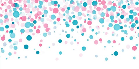 Wall Mural - Turquoise and pink small spots create a playful design on a white isolated background