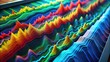 © Sirinporn - Colorful 3D visualization of seismic data waves on a computer screen, showing subsurface geological structures and fault lines in high-resolution detail.