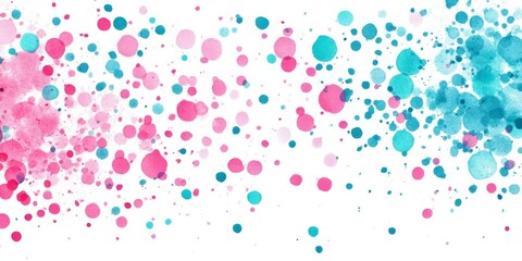 Wall Mural - Turquoise and pink small spots create a vibrant grunge pattern on a white background