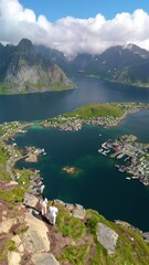 Wall Mural - discover the stunning view of reine in lofoten, norway, where colorful landscapes merge with tranqui