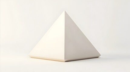 Wall Mural - Minimalist White Pyramid Geometric Shape 3D Render Abstract Design