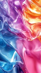 Canvas Print - Abstract 3D Liquid Flowing Colors Background