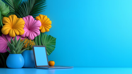 3D rendering of a website’s front-end elements, immersive web design, advanced user interface development