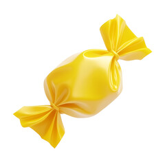 Wall Mural - yellow candy 3d render icon isolated on transparent background cutout