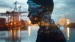 © Suriyo - Double exposure Businessman monitors real-time tracking systems to ensure smooth international shipments.