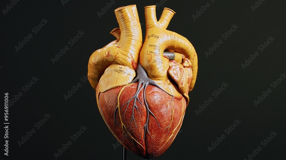 High Resolution Heart High-resolution image of a human heart model with clear anatomical ...