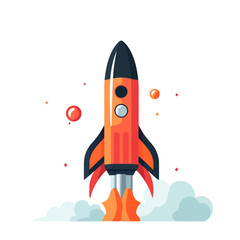 Wall Mural - Rocket icon. Space rocket launch. Spaceship image. Vector illustration.