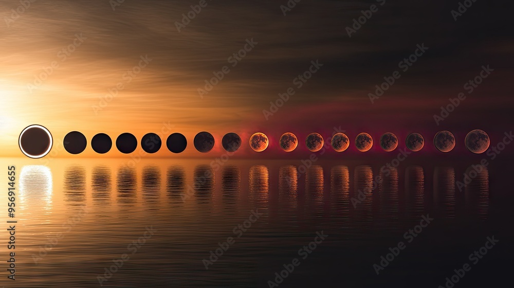 High-resolution shot of the solar eclipse in progress, showing the ...
