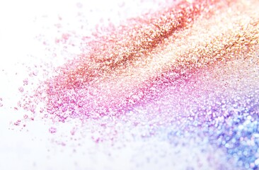 Wall Mural - a close up of a pink and blue glitter dust on a white surface