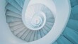 © VK Studio - A mesmerizing spiral staircase with clean white lines twisting downward, creating an abstract, geometric perspective that captivates the viewer.