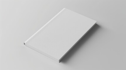 A minimalist white book isolated on a smooth white surface, evoking simplicity, purity, and a blank canvas for endless possibilities.