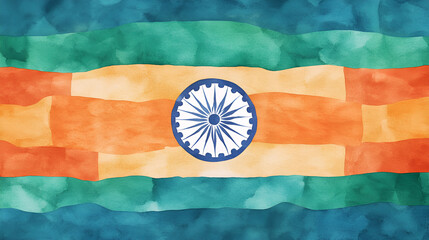 Watercolor Indian Flag: Vibrant and Artistic Design