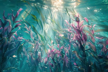 Wall Mural - Underwater sea plants