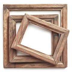 Poster - isolated illustration of wood picture photo frame. 