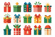 © Grafixxpert - Christmas Gift box set vector  illustration, Xmas gift box collection on white background
