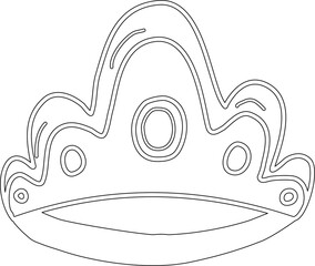 Wall Mural - Crown king drawing. Accessories line doodle element