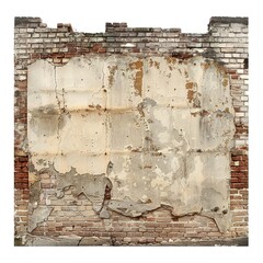 Wall Mural - PNG Grungy textured blank wall architecture backgrounds. isolated on white background