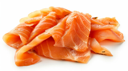 Wall Mural - smoked salmon on a plate, salmon slices, seafood