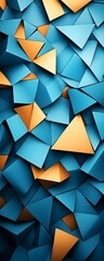 Wall Mural - Abstract Geometric Background with Blue and Orange Triangles.