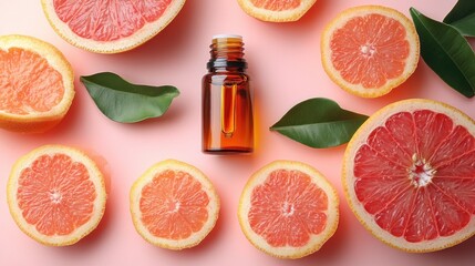 Canvas Print - Grapefruit Essential Oil with Fresh Slices