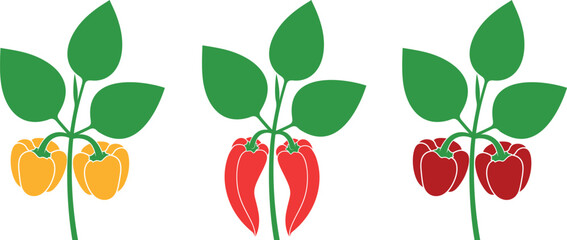 Sticker - Bell Pepper logo. Isolated Bell Pepper  on white background. Paprika