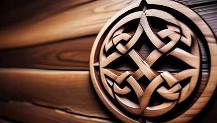 celtic knot carved wooden background texture featuring intricate medieval fantasy details