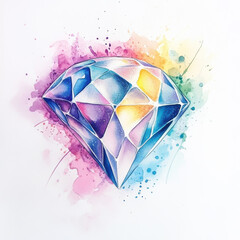 Wall Mural - Watercolor Diamond.