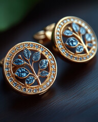 Sticker - Gold Cufflinks with Tree Desig