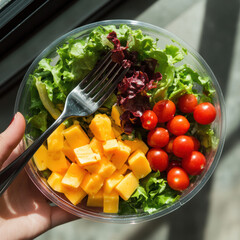 Wall Mural - Salad with Cheese and Tomatoes