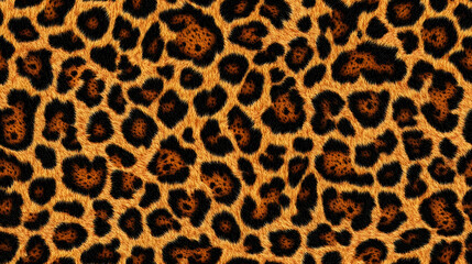 Realistic fur leopard seamless pattern