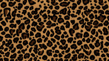 Realistic fur leopard seamless pattern