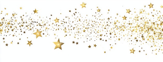 Wall Mural - A celebration of stars with confetti, gold abstract decorations for parties and birthday parties,