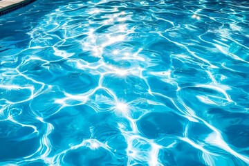 Poster - Closeup natural environment with turquoise blue azure water surface of crystal clear ocean water lagoon bay. Coastal Mediterranean sea water background.
