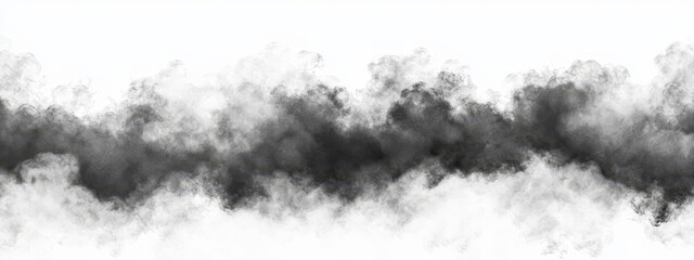 Poster - A black cloud with a transparent background and a bottomless cloud. Images of loose clouds and backgrounds with transparencies.