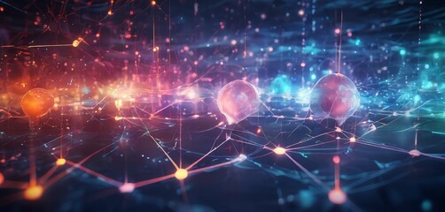 abstract background with glowing particles and lights
